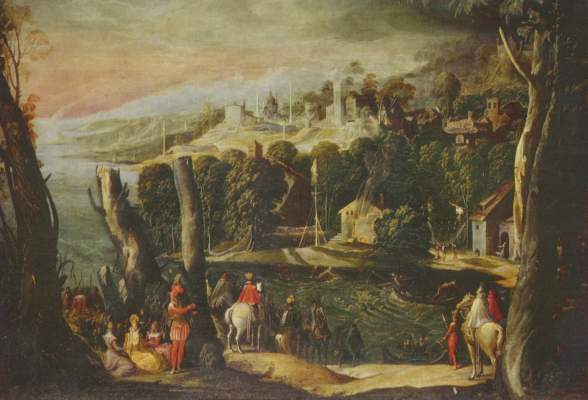 Landschaft mit Damen und Reitern Galleria Borghese