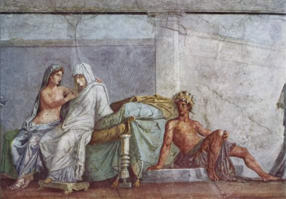 Aldobrandinischen Hochzeit, Ausschnitt: Aphrodite, Braut und Dionysos Vatikan, Musei Vaticani