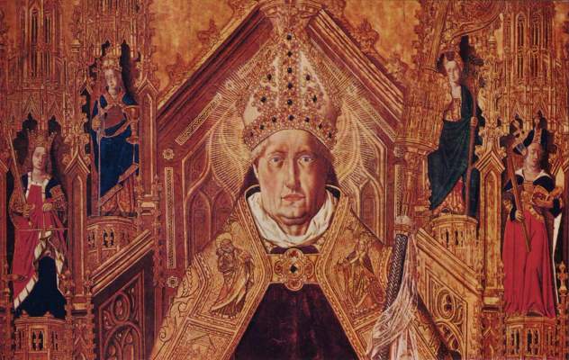 Thronender Hl. Dominikus mit den 7 Kardinaltugenden (Ausschnitt) Museo del Prado