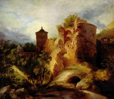 Der gesprengte Turm des Heidelberger Schlosses Kunsthalle