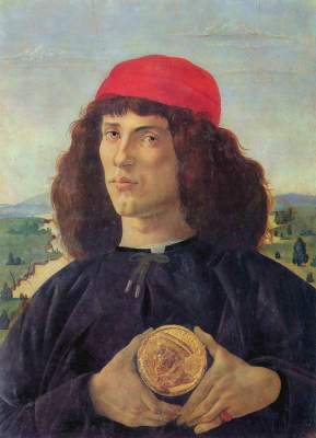 Unbekannter Mann mit der Medaille Cosimos d. Ä. Galleria degli Uffizi