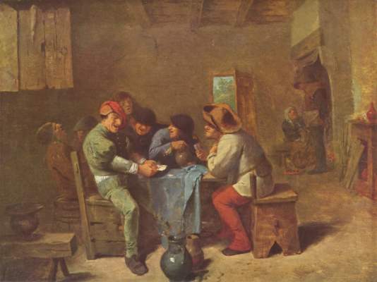 Kartenspielende Bauern in einer Schenke Alte Pinakothek