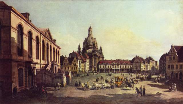 Neumarkt zu Dresden, vom Jüdenhofe her gesehen Gemäldegalerie