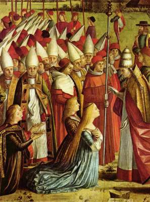 Legende der heiligen Ursula: Die Begegnung mit dem Papst Cyriacus Gallerie dell'Accademia