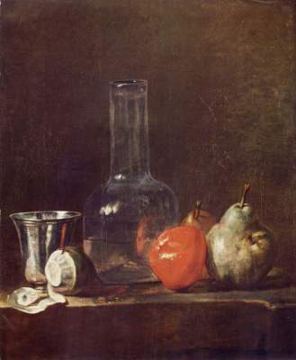 Stilleben mit Glasflasche und Früchten Kunsthalle