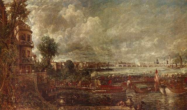 Blick auf die Waterloo-Brücke von Whitehall Stairs, 18. Juni 1817 Privat-Slg.