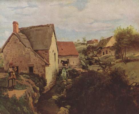 Hütten mit Mühle am Bachufer  Slg. Gabriel Cognacq
