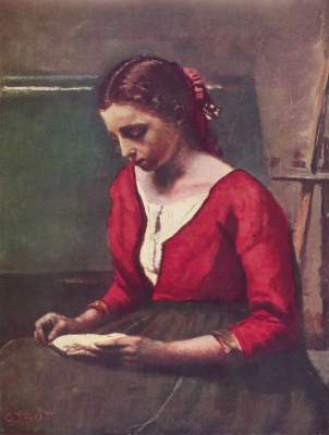 Lesendes Mädchen in rotem Trikot Slg. Emil Georg Bührle