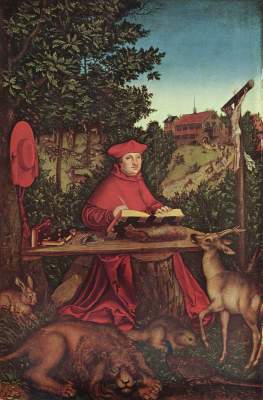 Kardinal Albrecht von Brandenburg als Hl. Hieronymus im Grünen Gemäldegalerie