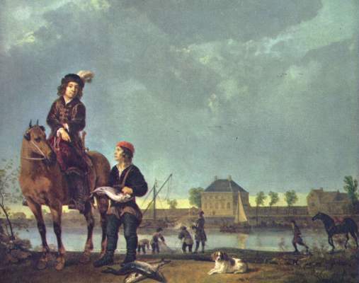 Pieter de Roovere als Leiter des Lachsfangs in der Umgebung von Dordrecht Königliche Gemäldegalerie Mauritshuis