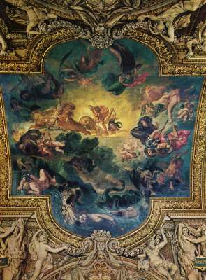 Apollo vernichtet die Pythonschlange (Decke der Galerie d'Apollon) Musée National du Louvre