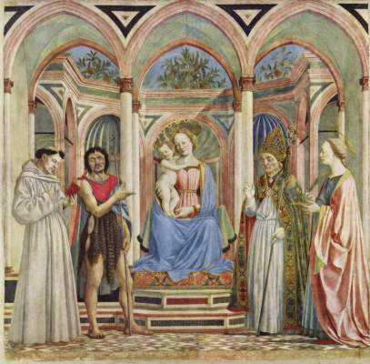 Marienaltar aus S. Lucia dei Magnoli in Florenz: Maria mit Kind und Heiligen Galleria degli Uffizi