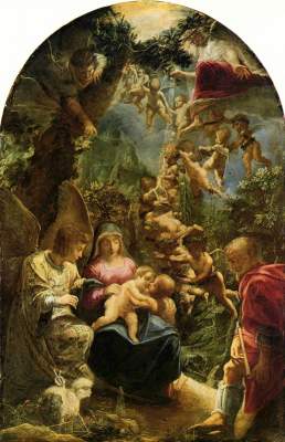 Heilige Familie mit Engeln Gemäldegalerie