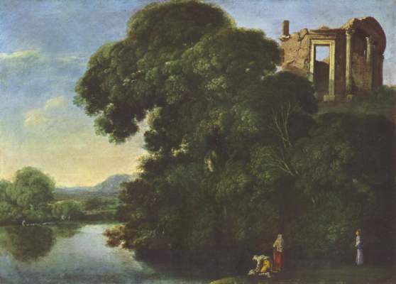 Landschaft mit dem Vestatempel in Tivoli Národni Galerie