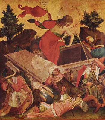 Thomasaltar, Fragment vom rechten Flügel innen oben: Auferstehung Christi Kunsthalle