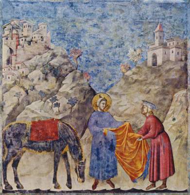 Szenen aus dem Leben des Hl. Franziskus: Der Hl. Franziskus teilt seinen Mantel San Francesco, Oberkirche