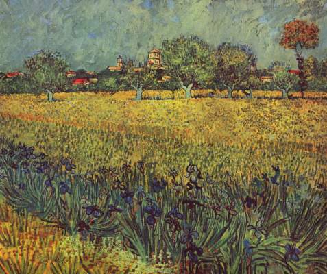 Blick auf Arles mit Schwertlilien Slg. V. W. van Gogh