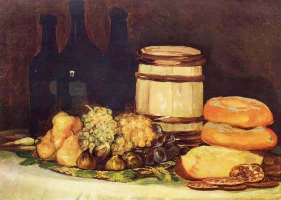Stilleben mit Früchten, Flaschen, Broten Slg. Dr. Oscar Reinhart