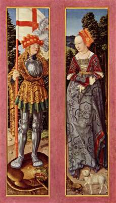 Dreikönigsaltar, Flügelbilder: Die Heiligen Georg und Agnes  Gemäldegalerie