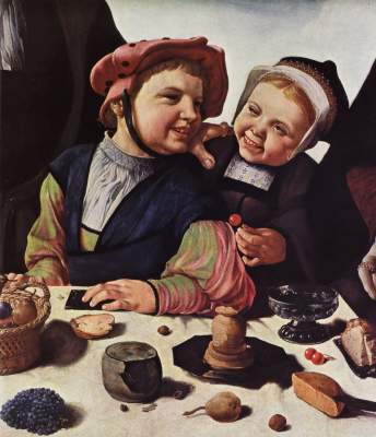Kichernde Kinder (Ausschnitt aus dem Familienbild) Gemäldegalerie