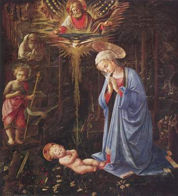 Anbetung des Kindes und der Hl. Bernhard Gemäldegalerie