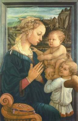 Madonna mit Kind und zwei Engeln Galleria degli Uffizi