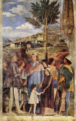 Rückkehr des Kardinals Francesco Gonzaga aus Rom Castello di S. Giorgio in der Camera degli Sposi