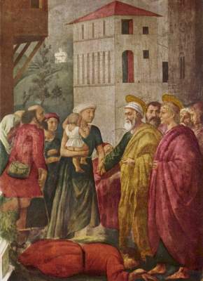 Szenen aus dem Leben Petri: Die Almosenverteilung und Der Tod des Ananias Santa Maria del Carmine, Cappella Brancacci