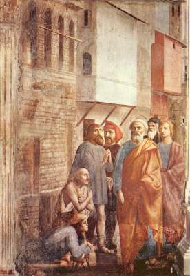 Szenen aus dem Leben Petri: Die Schattenheilung durch Petrus Santa Maria del Carmine, Cappella Brancacci