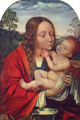 Maria mir dem Jesuskind vor einer Landschaft Museum Boymans-van Beuningen