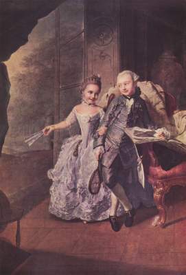 Die Verführung zum Spiel (Prinz und Prinzessin von Mecklenburg) Staatliches Museum, Gemäldegalerie