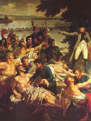 Napoleons Rückkehr auf die Insel Lobau am 23. Mai 1809 (Ausschnitt) Schloß