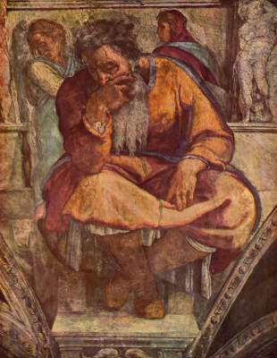 Sixtinische Kapelle, Deckenenbild, Ausschnitt: Der Prophet Jeremias Vatikan, Sixtinische Kapelle