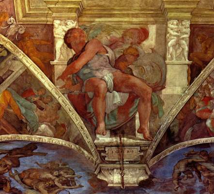 Sixtinische Kapelle, Deckenenbild, Ausschnitt: Jonas Vatikan, Sixtinische Kapelle