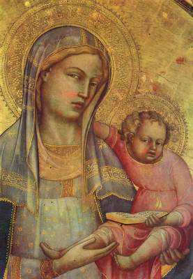Madonna mit dem Kind (Mittelbild, Ausschnitt) Museum der Collegiata
