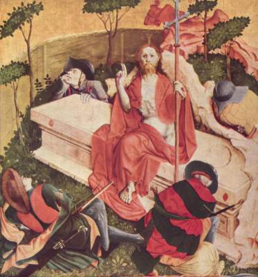 Wurzacher Passionsaltar, rechter Flügel innen unten: Auferstehung Christi Gemäldegalerie