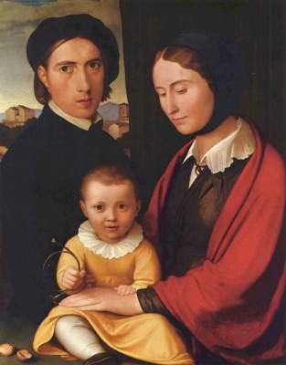 Der Künstler mit Frau und Sohn Alfons Behnhaus