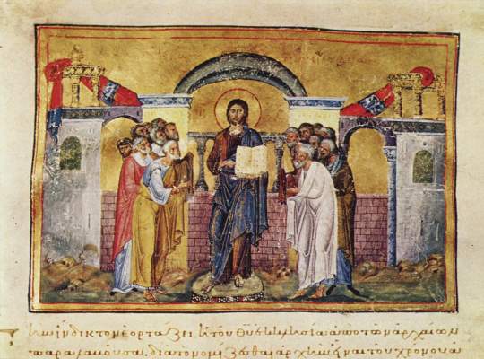 Miniatur aus dem Menologium Kaiser Basilius' II. Vatikan, Biblioteca