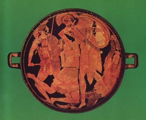 Achill tötet Penthesilea (Schale 2689) Antikensammlungen