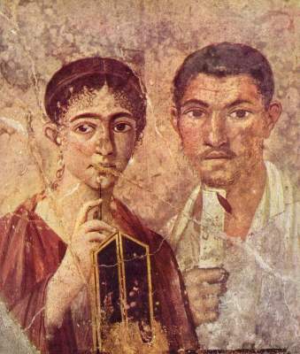 Paquius Proculus und seine Frau (Wandbild aus Pompeji) Galleria Nazionale di Capodimonte