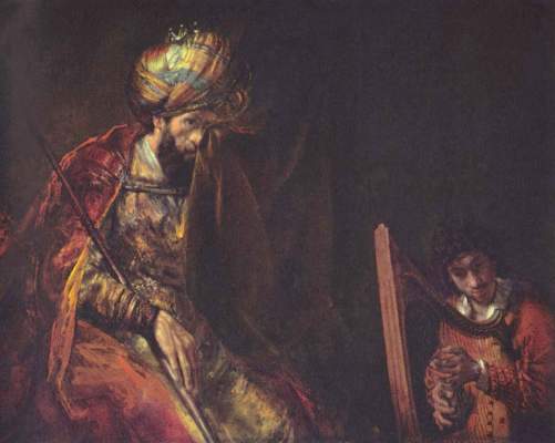 David spielt Harfe vor Saul Königliche Gemäldegalerie Mauritshuis