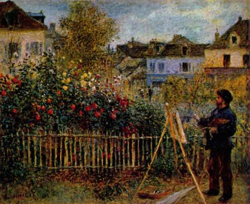 Monet beim Malen in seinem Garten Wadsworth Atheneum
