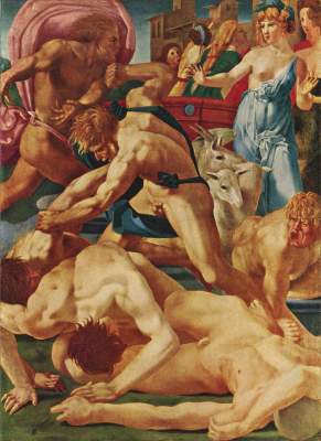 Moses verteidigt die Töchter Jethros Galleria degli Uffizi