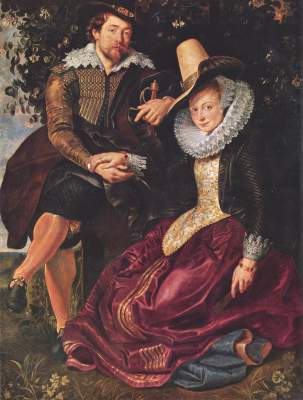 Der Maler mit seiner Frau Isabella Brant in der Geißblattlaube Alte Pinakothek