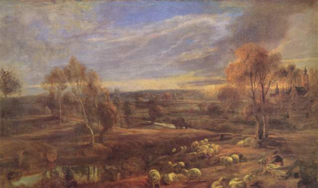 Landschaft mit Sonnenuntergang National Gallery