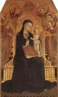 Maria und das Jesuskind, umgeben von sechs Engeln Musée National du Louvre