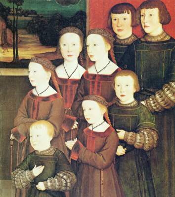 Konrad Rehlinger d. Ä. mit seinen acht Kindern, rechte Tafel: Die acht Kinder Konrad Rehlingers Alte Pinakothek