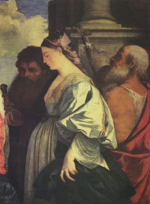 Maria mit dem Kinde und vier Heiligen (Ausschnitt) Gemäldegalerie
