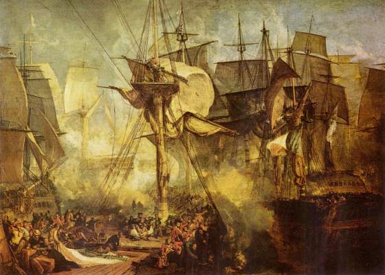 Die Schlacht bei Trafalgar, von den Steuerbordbesanwanten der Victory aus gesehen Tate Gallery