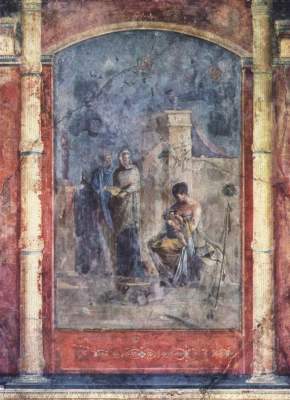 Die Erziehung des Dionysos (aus einem römischen Haus am Tiber im Bereich der Villa Farnesina) Museo Nazionale delle Terme